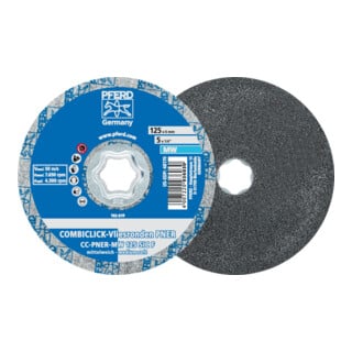 PFERD TOOLS COMBICLICK verpresste Vliesronde CC PNER Ø 125 mm Mittelweich SIC Fein für Finish