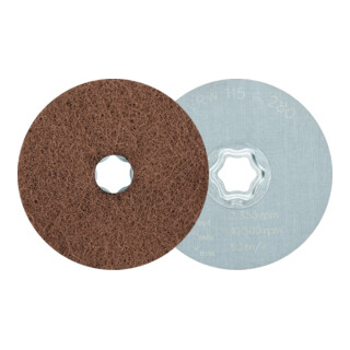 PFERD TOOLS COMBICLICK weiche Vliesronde CC Ø 115 mm A280 zum reinigen und satinieren mit Winkelschleifer