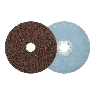 PFERD TOOLS COMBICLICK weiche Vliesronde CC Ø 125 mm A100 zum reinigen und satinieren mit Winkelschleifer