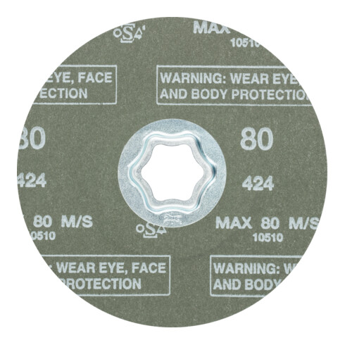 PFERD COMBICLICK Zirkon Fiberscheibe für hohen Abtrag auf Stahl