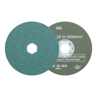 PFERD TOOLS COMBICLICK Zirkon Fiberscheibe für hohen Abtrag auf Stahl