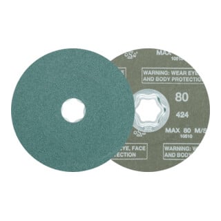 PFERD TOOLS COMBICLICK Zirkon Fiberscheibe für hohen Abtrag auf Stahl