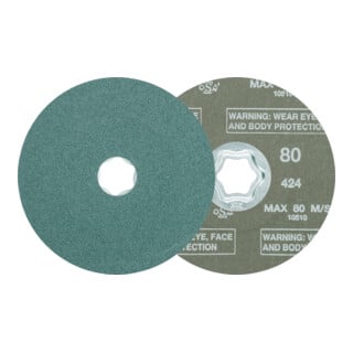 PFERD TOOLS COMBICLICK Zirkon Fiberscheibe für hohen Abtrag auf Stahl