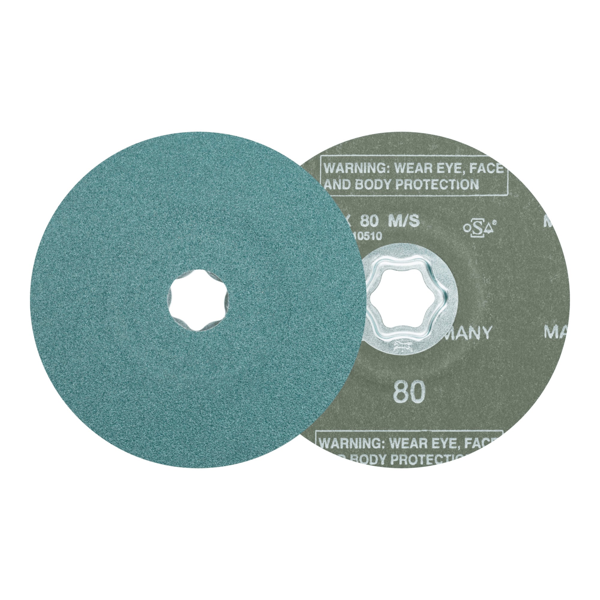 PFERD TOOLS COMBICLICK Zirkon Fiberscheibe Ø 125 mm Z80 für hohen Abtrag auf Stahl