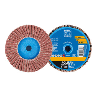 PFERD TOOLS COMBIDISC Korund Mini-POLIFAN CD Ø 75 mm A40 für universelle Anwendungen