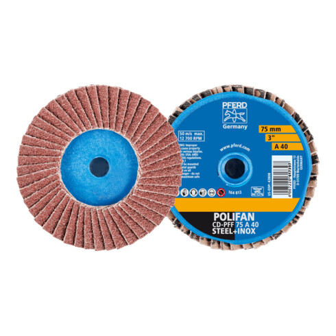 PFERD TOOLS COMBIDISC Korund Mini-POLIFAN CD Ø 75 mm A40 für universelle Anwendungen