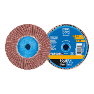 PFERD TOOLS COMBIDISC Korund Mini-POLIFAN CD Ø 75 mm A60 für universelle Anwendungen