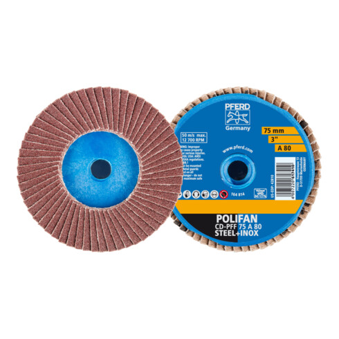 PFERD TOOLS COMBIDISC Korund Mini-POLIFAN CD Ø 75 mm A80 für universelle Anwendungen