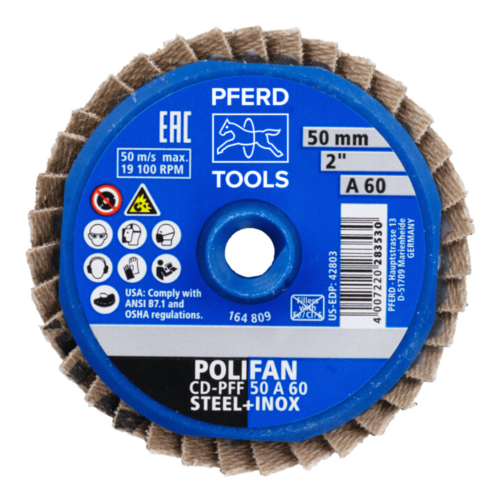 PFERD TOOLS COMBIDISC Korund Mini-POLIFAN CD Ø 50mm A60 für universelle Anwendungen