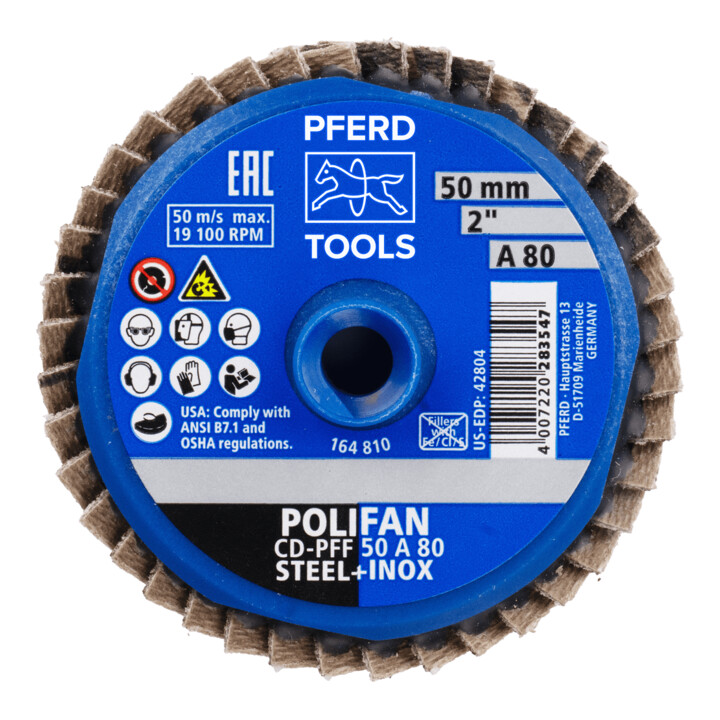 PFERD TOOLS COMBIDISC Korund Mini-POLIFAN CD Ø 50mm A80 für universelle Anwendungen