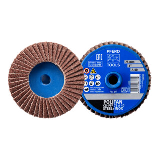 PFERD TOOLS COMBIDISC Korund Mini-POLIFAN CD Ø 75 mm A40 für universelle Anwendungen