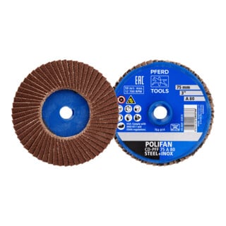 PFERD TOOLS COMBIDISC Korund Mini-POLIFAN CD Ø 75 mm A80 für universelle Anwendungen