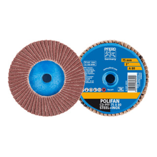 PFERD TOOLS COMBIDISC Korund Mini-POLIFAN CD Ø 75 mm A80 für universelle Anwendungen
