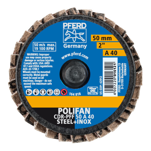 PFERD TOOLS COMBIDISC Korund Mini-POLIFAN CDR Ø 50mm A40 für universelle Anwendungen