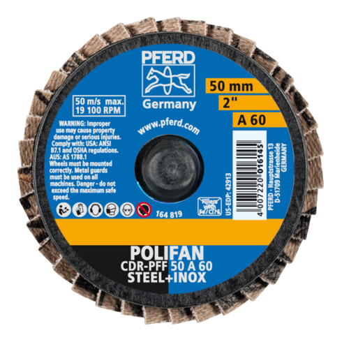 PFERD TOOLS COMBIDISC Korund Mini-POLIFAN CDR Ø 50mm A60 für universelle Anwendungen