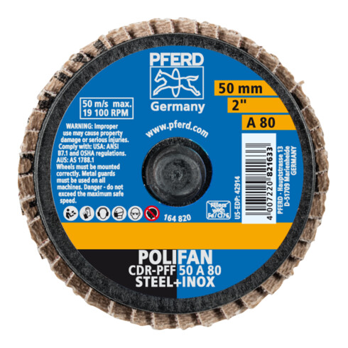 PFERD TOOLS COMBIDISC Korund Mini-POLIFAN CDR Ø 50mm A80 für universelle Anwendungen