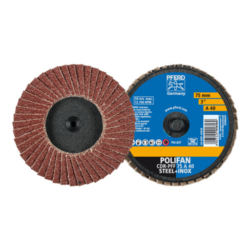 PFERD TOOLS COMBIDISC Korund Mini-POLIFAN CDR Ø 75 mm A40 für universelle Anwendungen
