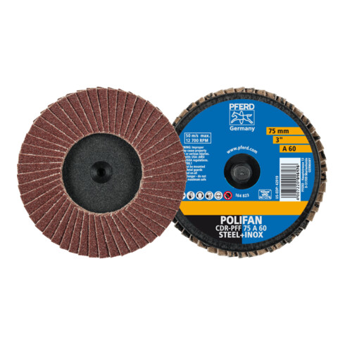 PFERD TOOLS COMBIDISC Korund Mini-POLIFAN CDR Ø 75 mm A60 für universelle Anwendungen