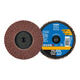 PFERD TOOLS COMBIDISC Korund Mini-POLIFAN CDR Ø 75 mm A60 für universelle Anwendungen