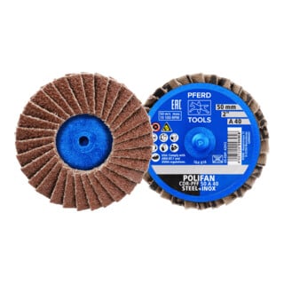 PFERD TOOLS COMBIDISC Korund Mini-POLIFAN CDR Ø 50mm A40 für universelle Anwendungen