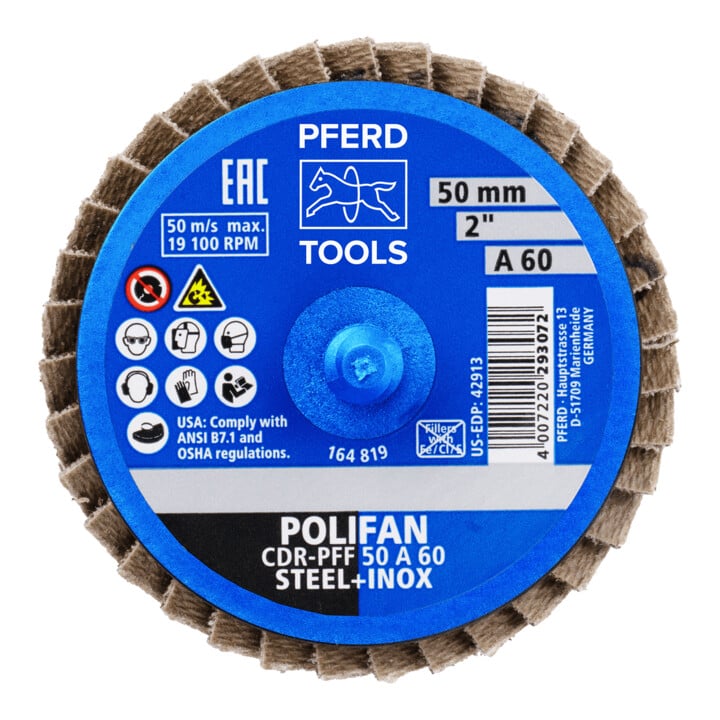 PFERD TOOLS COMBIDISC Korund Mini-POLIFAN CDR Ø 50mm A60 für universelle Anwendungen