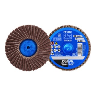 PFERD TOOLS COMBIDISC Korund Mini-POLIFAN CDR Ø 50mm A80 für universelle Anwendungen