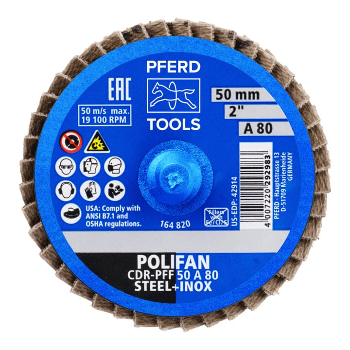 PFERD TOOLS COMBIDISC Korund Mini-POLIFAN CDR Ø 50mm A80 für universelle Anwendungen