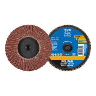 PFERD TOOLS COMBIDISC Korund Mini-POLIFAN CDR Ø 75 mm A40 für universelle Anwendungen