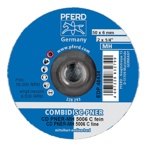 PFERD TOOLS COMBIDISC verpresste Vliesronde CD PNER Ø 50mm Mittehart SIC Fein für Finish