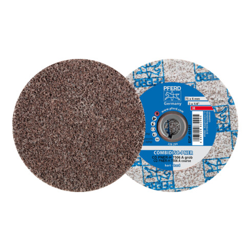 PFERD TOOLS COMBIDISC verpresste Vliesronde CD PNER Ø 75 mm Hart A Grob für Finish