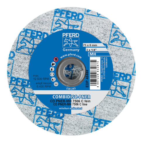PFERD TOOLS COMBIDISC verpresste Vliesronde CD PNER Ø 75 mm Mittehart SIC Fein für Finish