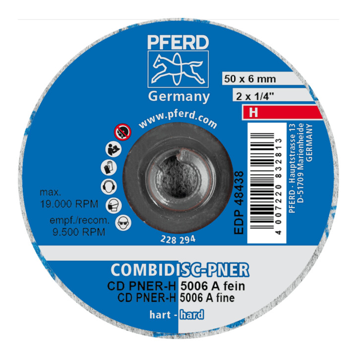 PFERD TOOLS COMBIDISC verpresste Vliesronde CD PNER Ø 50mm Hart A Fein für Finish