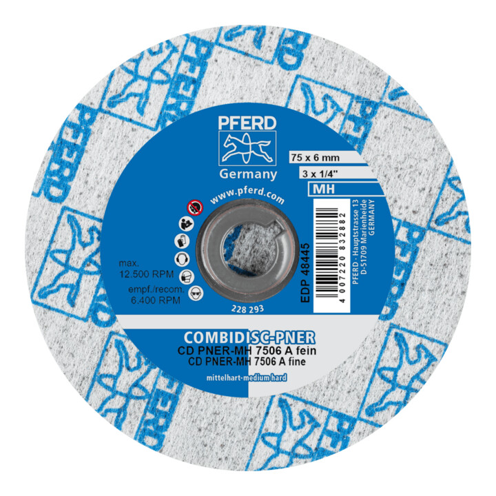 PFERD TOOLS COMBIDISC verpresste Vliesronde CD PNER Ø 75 mm Mittelhart A Fein für Finish