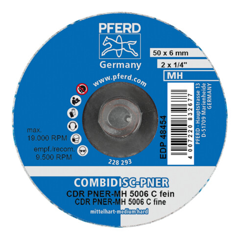 PFERD TOOLS COMBIDISC verpresste Vliesronde CDR PNER Ø 50mm Mittehart SIC Fein für Finish