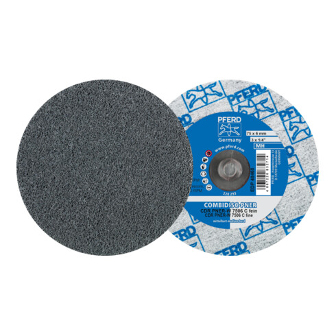 PFERD TOOLS COMBIDISC verpresste Vliesronde CDR PNER Ø 75 mm Mittehart SIC Fein für Finish