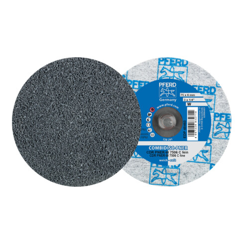 PFERD TOOLS COMBIDISC verpresste Vliesronde CDR PNER Ø 75 mm Weich SIC Fein für Finish