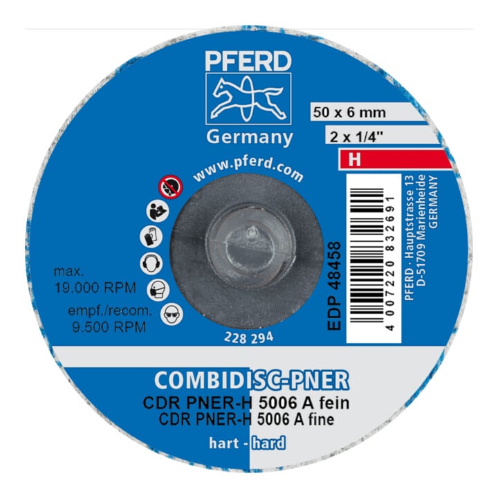 PFERD TOOLS COMBIDISC verpresste Vliesronde CDR PNER Ø 50mm Hart A Fein für Finish