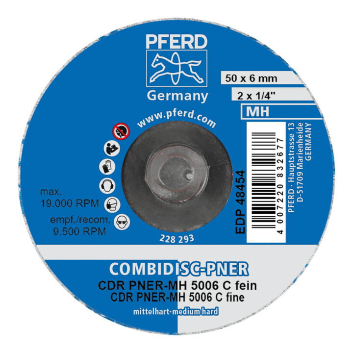 PFERD TOOLS COMBIDISC verpresste Vliesronde CDR PNER Ø 50mm Mittehart SIC Fein für Finish