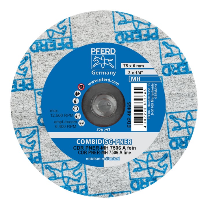 PFERD TOOLS COMBIDISC verpresste Vliesronde CDR PNER Ø 75 mm Mittelhart A Fein für Finish