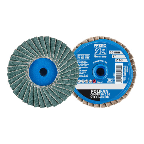 PFERD TOOLS COMBIDISC Zirkon Mini-POLIFAN CD Ø 50mm Z60 für gehärteten Stahl