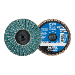 PFERD TOOLS COMBIDISC Zirkon Mini-POLIFAN CDR Ø 50mm Z40 für gehärteten Stahl