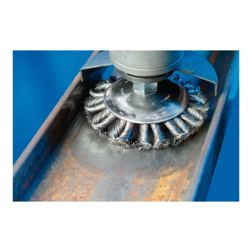 PFERD TOOLS COMBITWIST Kegelbürste gezopft KBG Ø 125x15 mm M14 Stahl-Draht-Ø 0,50mm Winkelschleifer