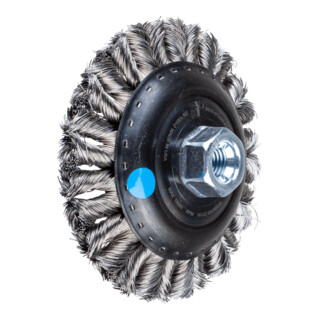 PFERD TOOLS COMBITWIST Kegelbürste gezopft KBG Ø 125x15 mm M14 Edelstahl-Draht-Ø 0,35 mm Winkelschleifer