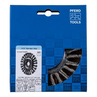 PFERD TOOLS COMBITWIST Rundbürste gezopft RBG Ø 125x12x22,2 mm Edelstahl-Draht-Ø 0,50mm Winkelschleifer
