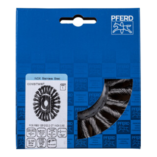 PFERD TOOLS COMBITWIST Rundbürste gezopft RBG Ø 125x12x22,2 mm Edelstahl-Draht-Ø 0,50mm Winkelschleifer