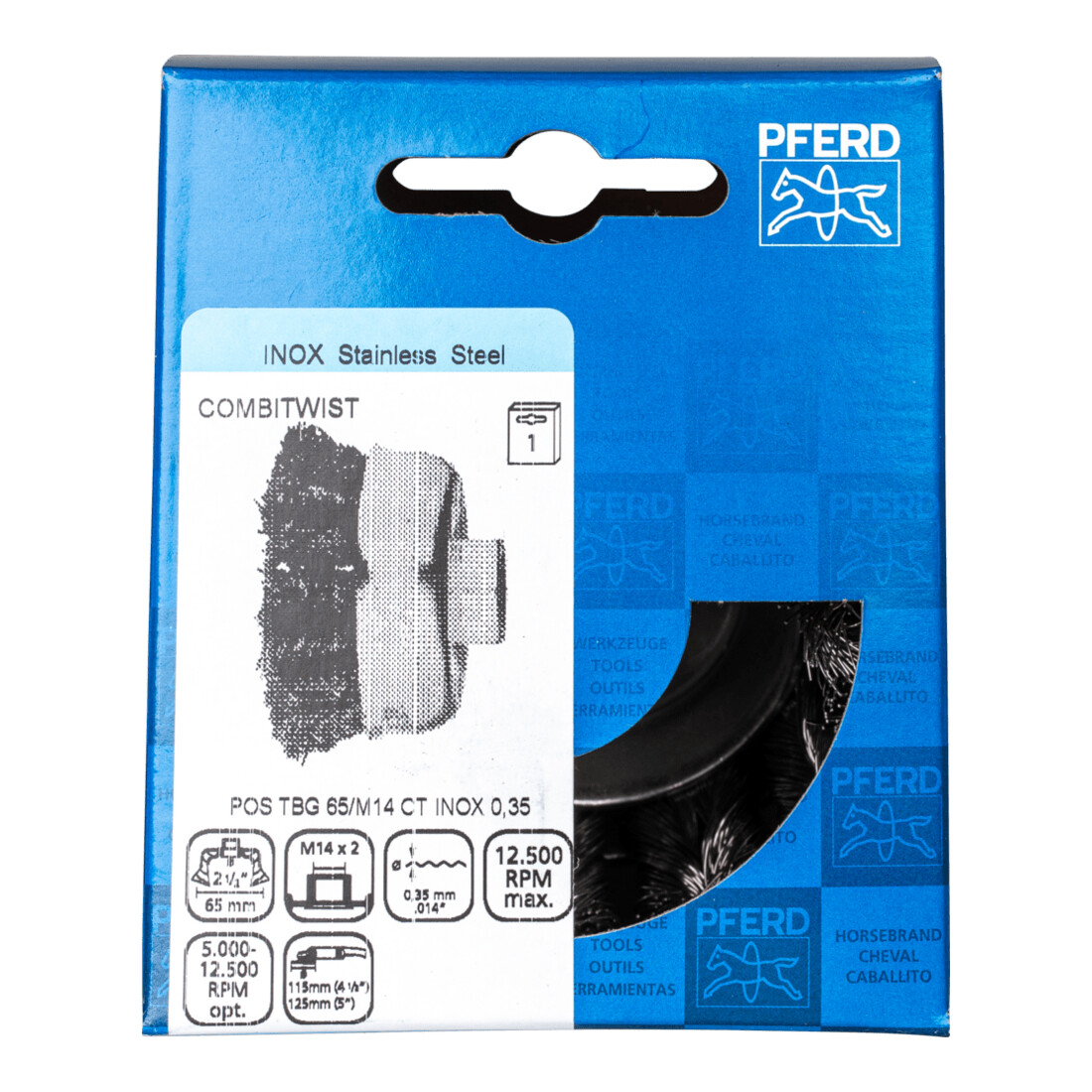 PFERD TOOLS Topfbürste mit Gewinde, gezopft POS TBG Inox