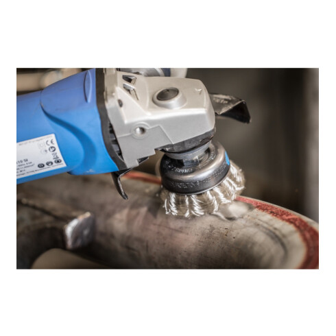 PFERD TOOLS COMBITWIST Topfbürste gezopft TBG Ø 80mm M14 Edelstahl-Draht-Ø 0,50mm Winkelschleifer