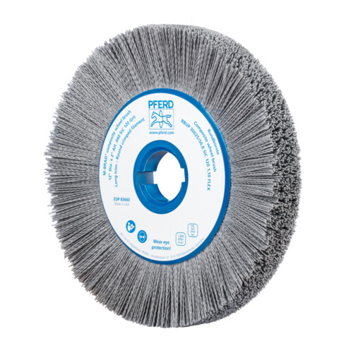 PFERD TOOLS COMPOSITE FLEX Rundbürste RBUP Ø 300x25x50,8 mm Bohrung SiC-Filament-Ø 1,10mm Korn 120 stationär