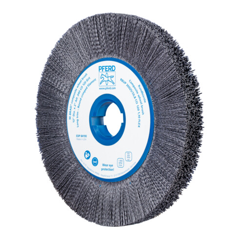 PFERD TOOLS COMPOSITE FLEX Rundbürste RBUP Ø 300x25x50,8 mm Keramik-Filament-Ø 1,10mm Korn 120 stationär