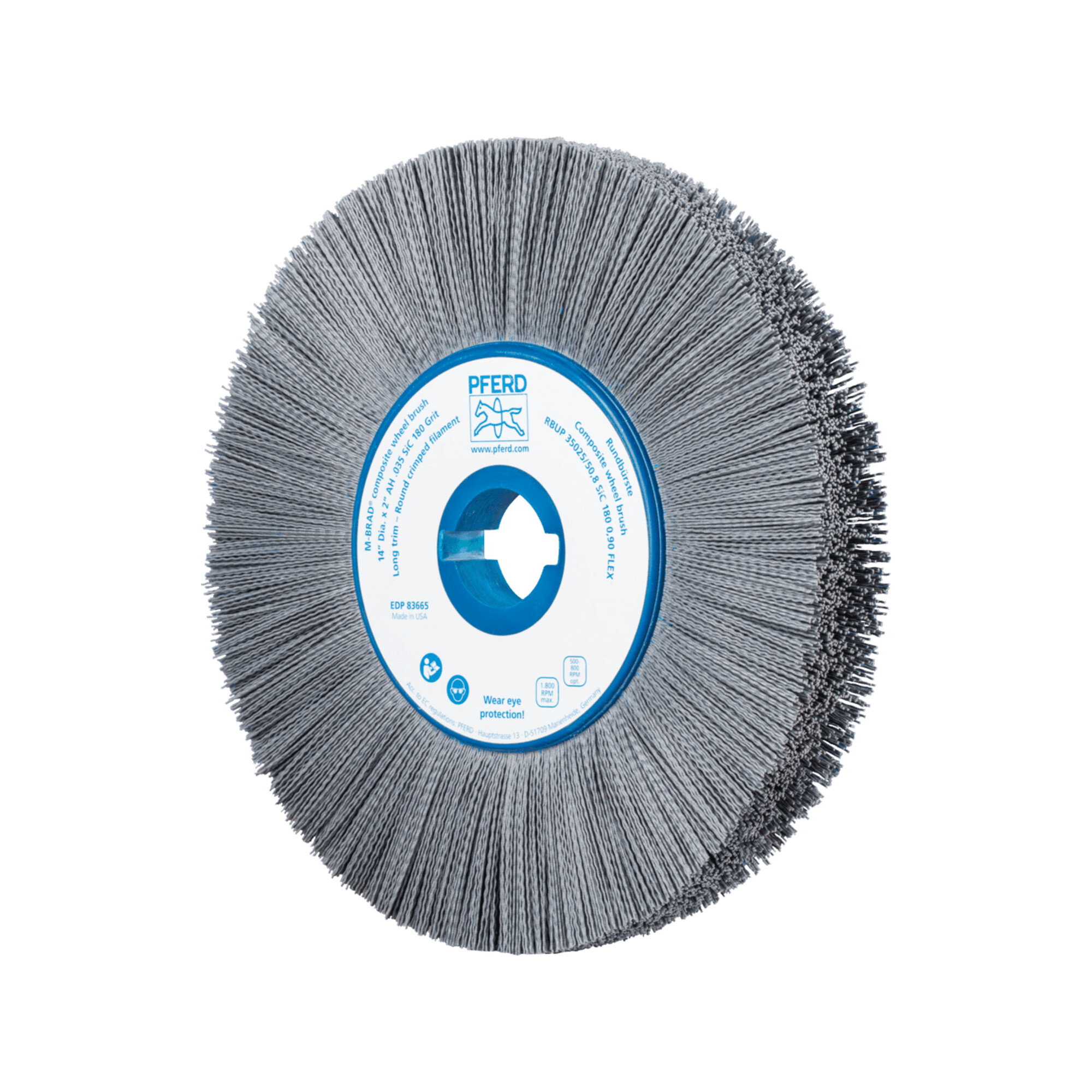 PFERD TOOLS COMPOSITE FLEX Rundbürste RBUP Ø 350x25x50,8 mm Bohrung SiC-Filament-Ø 0,90mm Korn 180 stationär